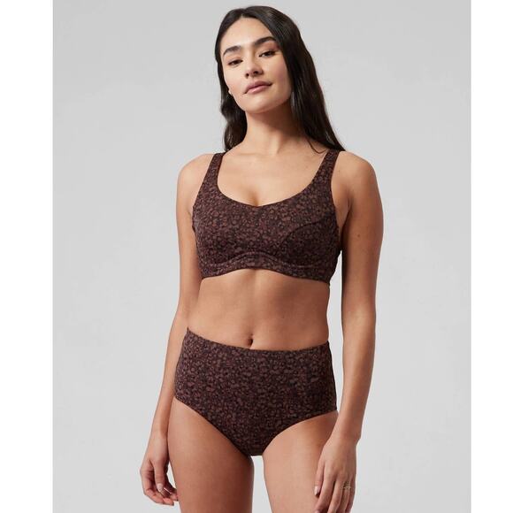 NWT Athleta Bondi Bra Cup Bikini Top - 32 B/C - camo flora chocolate - 32 B/C - Picture 1 of 3